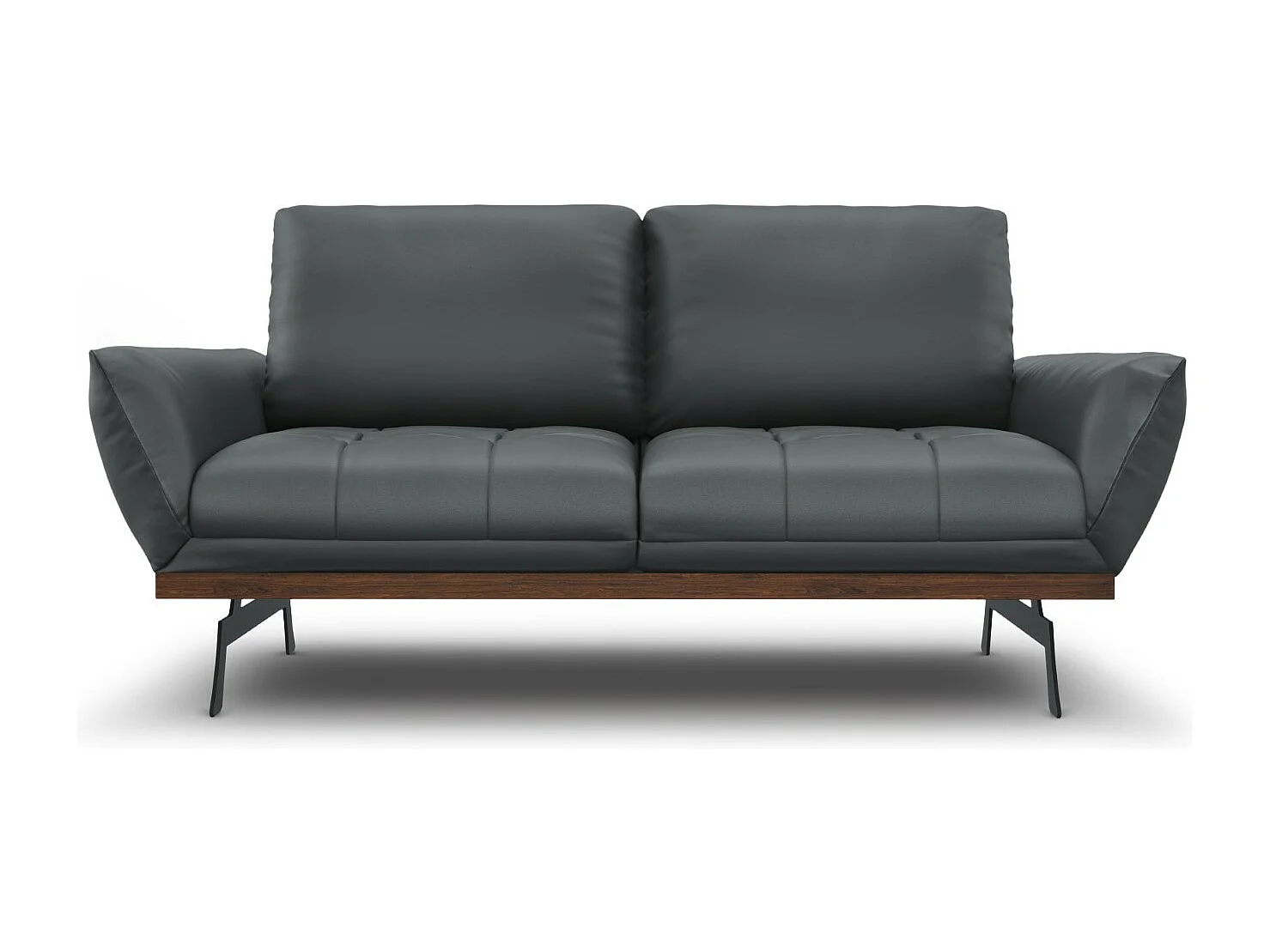 CXL by Christian Lacroix - Bank "Olivier" 3 zitplaatsen, Echt leer, Blauw Grijs - 188x95x87cm