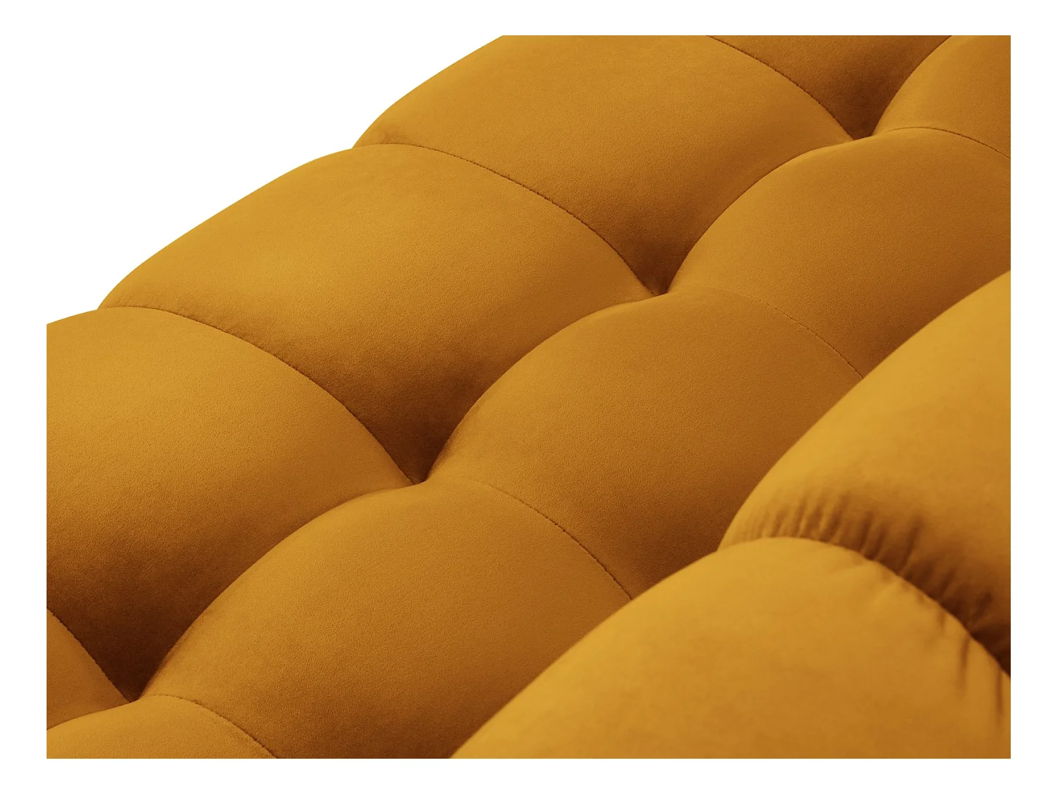 Cosmopolitan Design - Panoramische bank "Bali" 7 zitplaatsen, Flueel, GEEL - 383x185x75cm