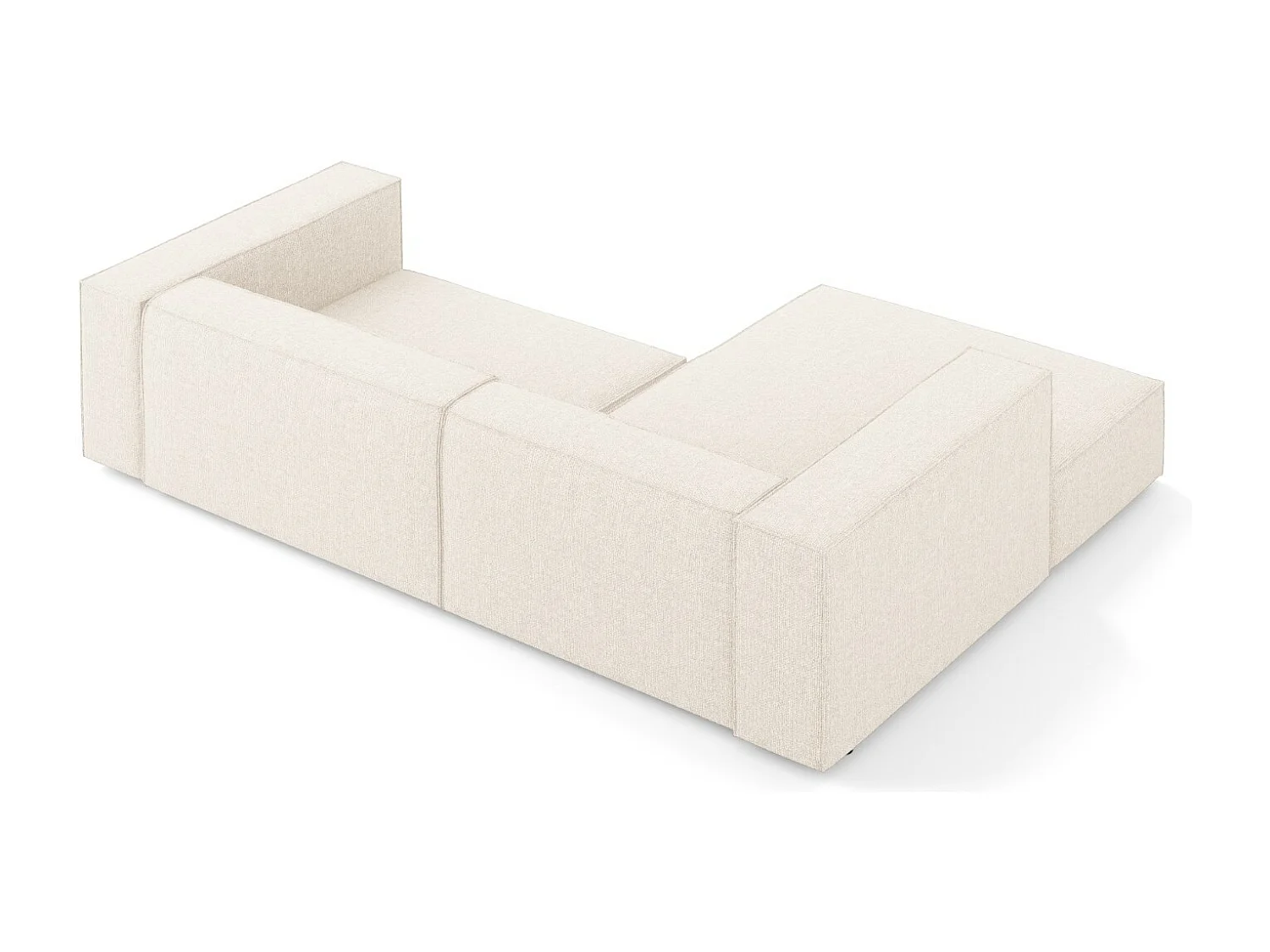 Cosmopolitan Design - Sofá de canto esquerdo "Arendal" 3 lugares em tecido chenille bege claro - 224x166x70cm