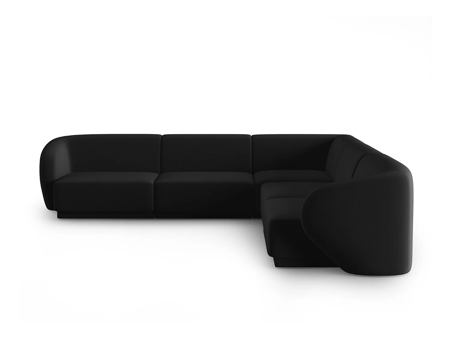 CXL by Christian Lacroix - Symmetrische modulaire hoekbank "Lionel" 6 zitplaatsen, Flueel, Zwart - 265x265x74cm