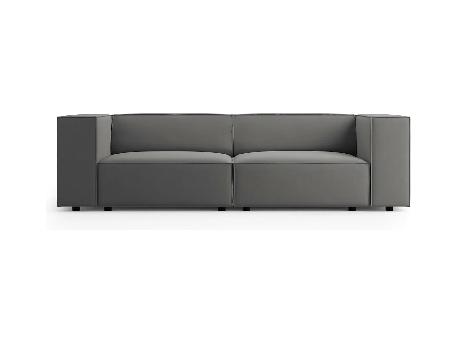 Cosmopolitan Design - Bank "Arendal" 3 zitplaatsen, Flueel, Cement - 204x102x70cm