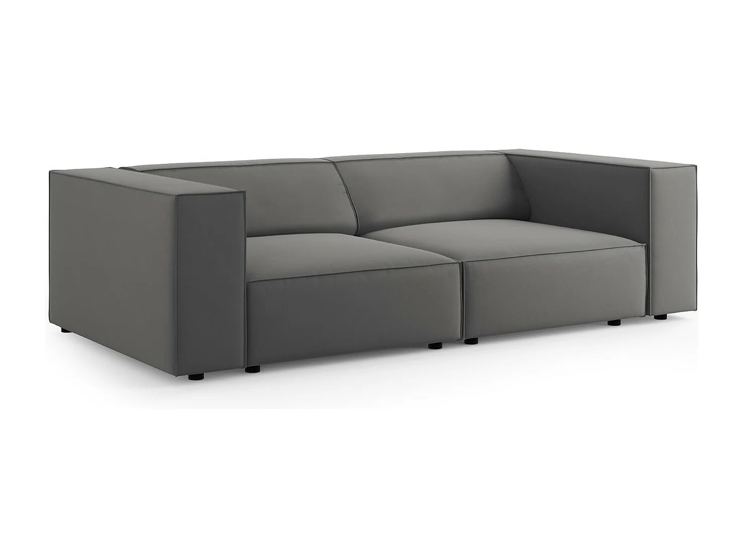Cosmopolitan Design - Canapé "Arendal" 3 places en velours ciment - 204x102x70cm