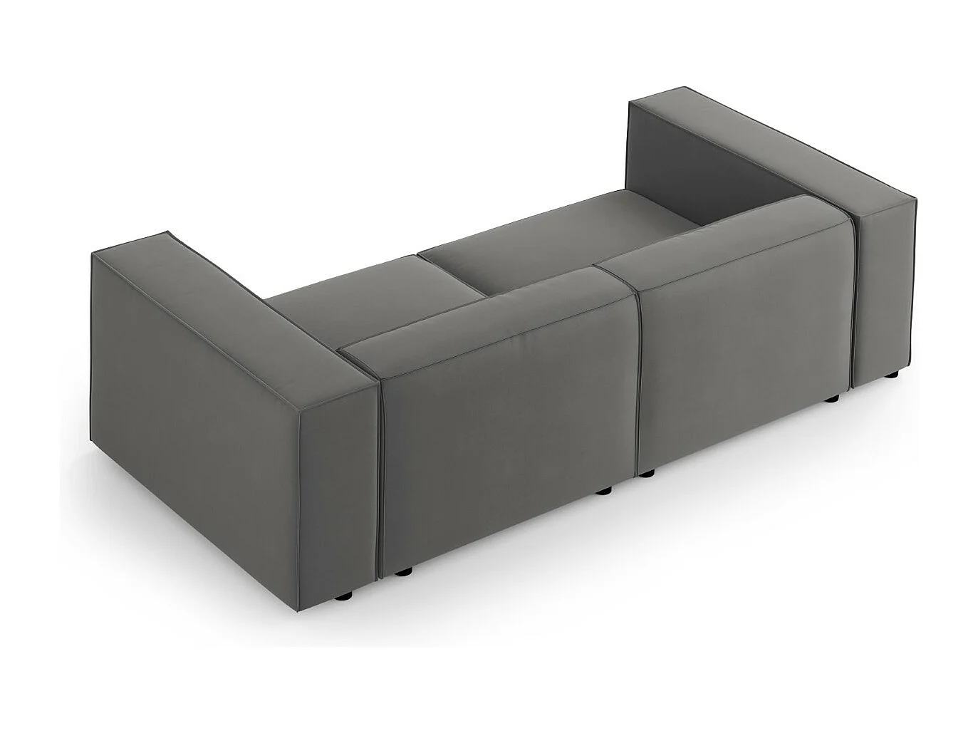 Cosmopolitan Design - Canapé "Arendal" 3 places en velours ciment - 204x102x70cm