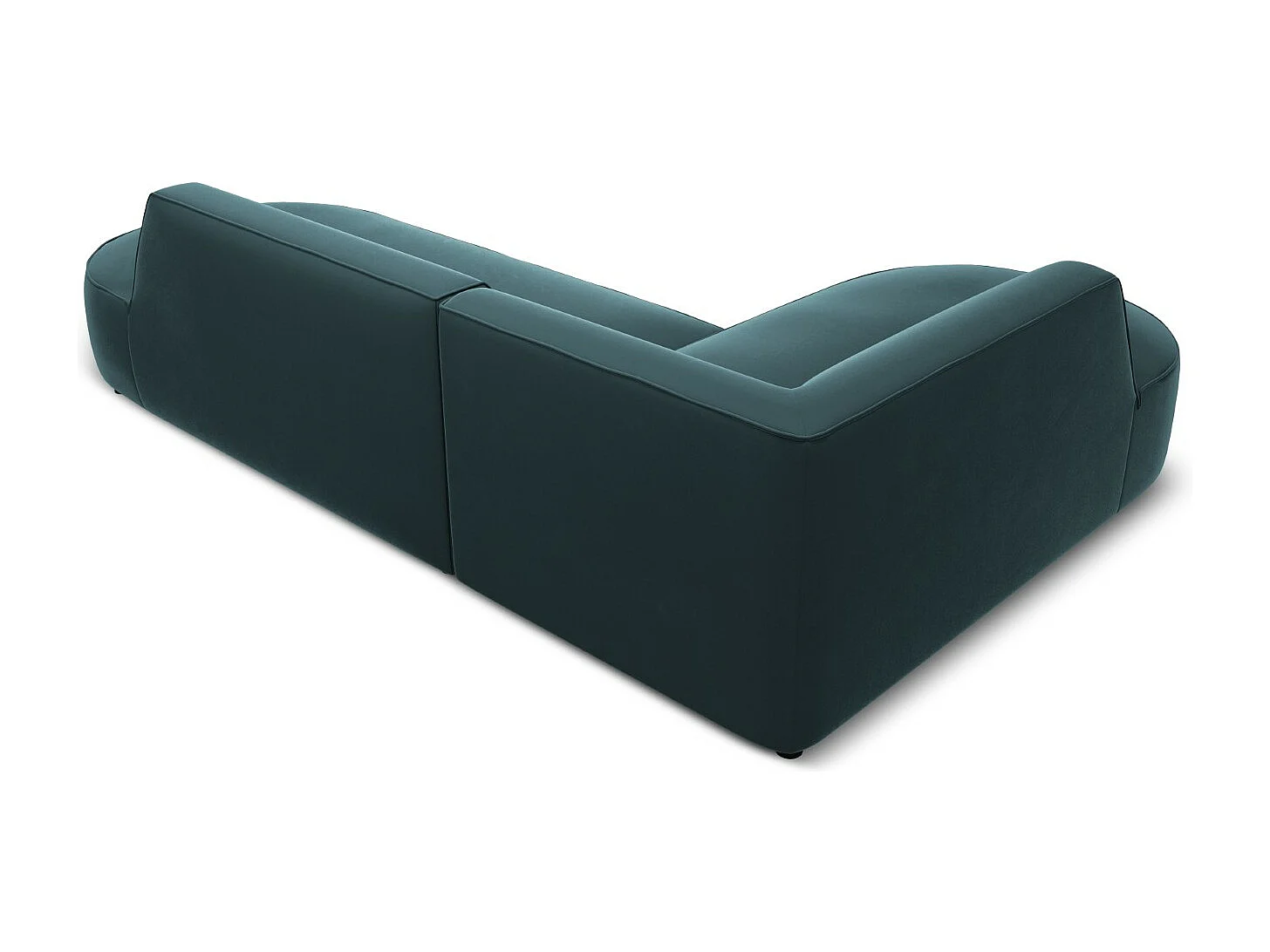 CXL by Christian Lacroix - Canapé d'angle gauche "Charles" 4 places en velours bleu - 273x180x69cm