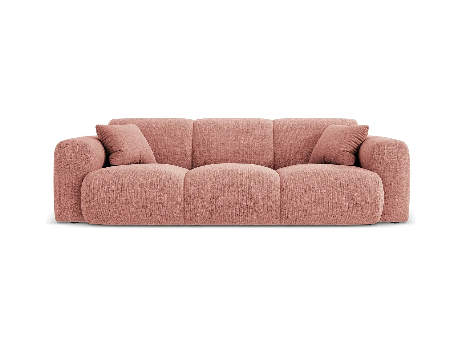 Cosmopolitan Design - Canapé "Nolio" 3 places en chenille rose - 235x95x72cm