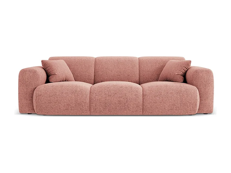 Cosmopolitan Design - Canapé "Nolio" 3 places en chenille rose - 235x95x72cm