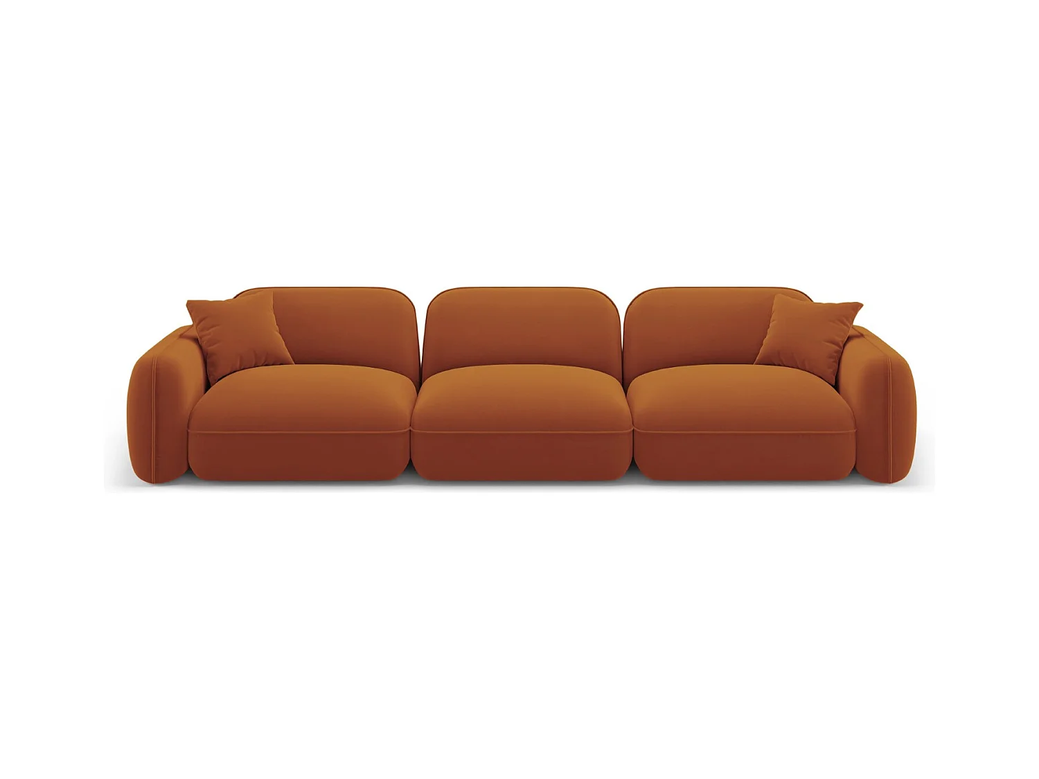 CXL by Christian Lacroix - Modulaire bank "Lucien" 4 zitplaatsen, Flueel, Terracotta - 320x90x70cm
