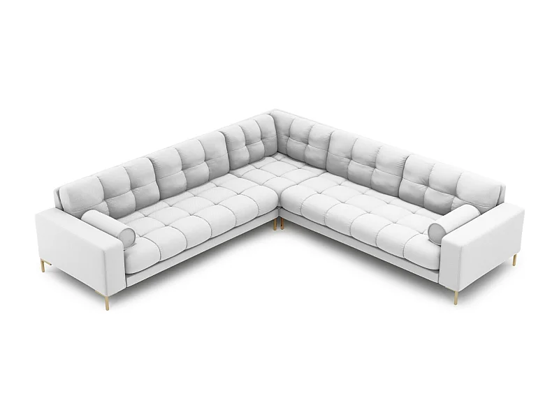 Cosmopolitan Design - Narożnik symetryczny, "Bali" 6 miejsc tkanina strukturalna, szary jasny - 256x256x75cm