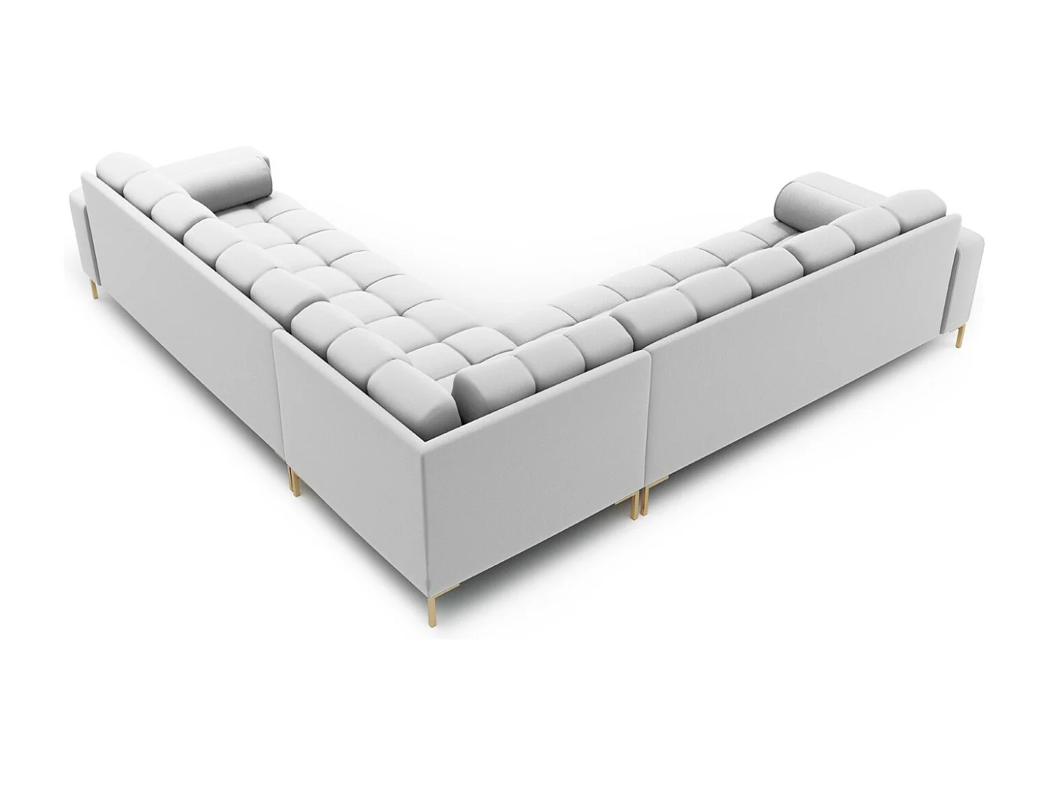 Cosmopolitan Design - Narożnik symetryczny, "Bali" 6 miejsc tkanina strukturalna, szary jasny - 256x256x75cm