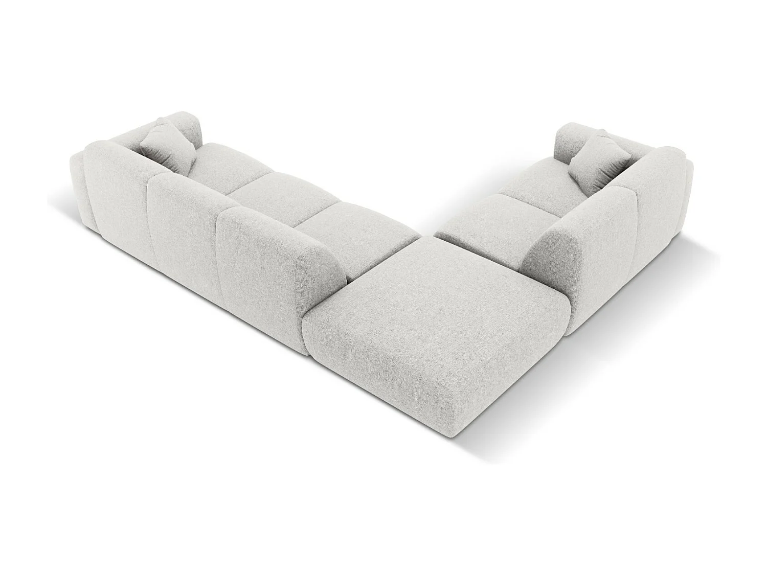 Cosmopolitan Design - Canapé d'angle gauche "Nolio" 4 places en chenille gris clair - 315x250x72cm