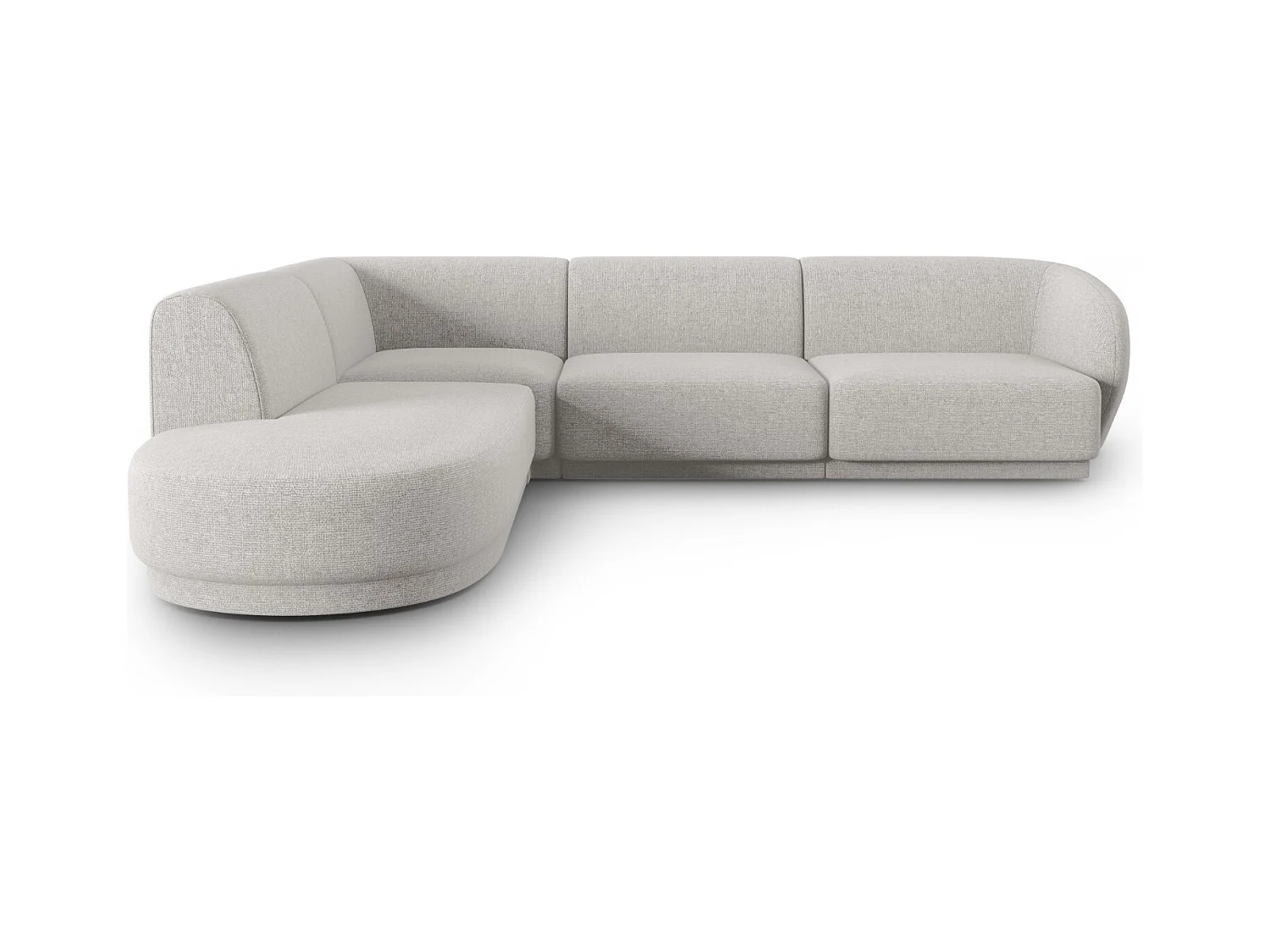 CXL by Christian Lacroix - Linker hoekbank "Lionel" 5 zitplaatsen, Chenille, Gevlekt zilver - 265x232x74cm