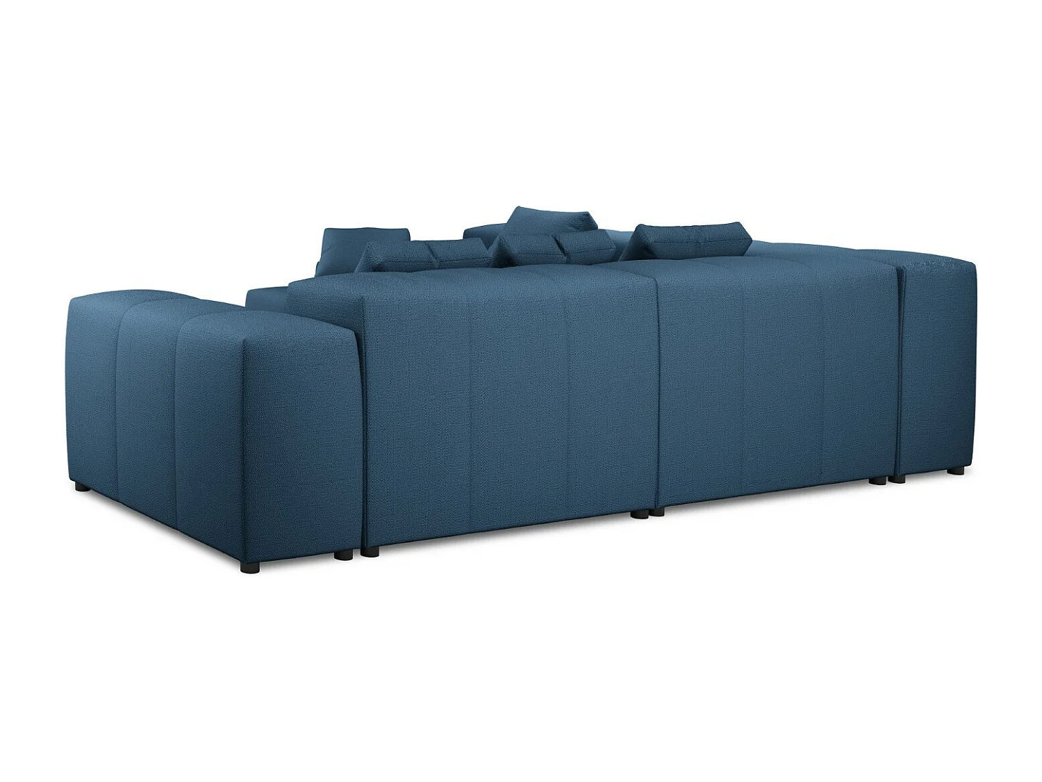 Cosmopolitan Design - Sofá de canto modular simétrico "Rome" 7 lugares em tecido estrutural azul escuro - 320x320x75cm