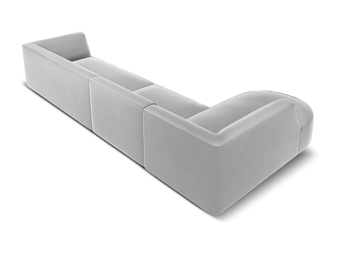 CXL by Christian Lacroix - Sofá esquinero izquierdo "Charles" 5 plazas de terciopelo gris claro - 366x180x69cm