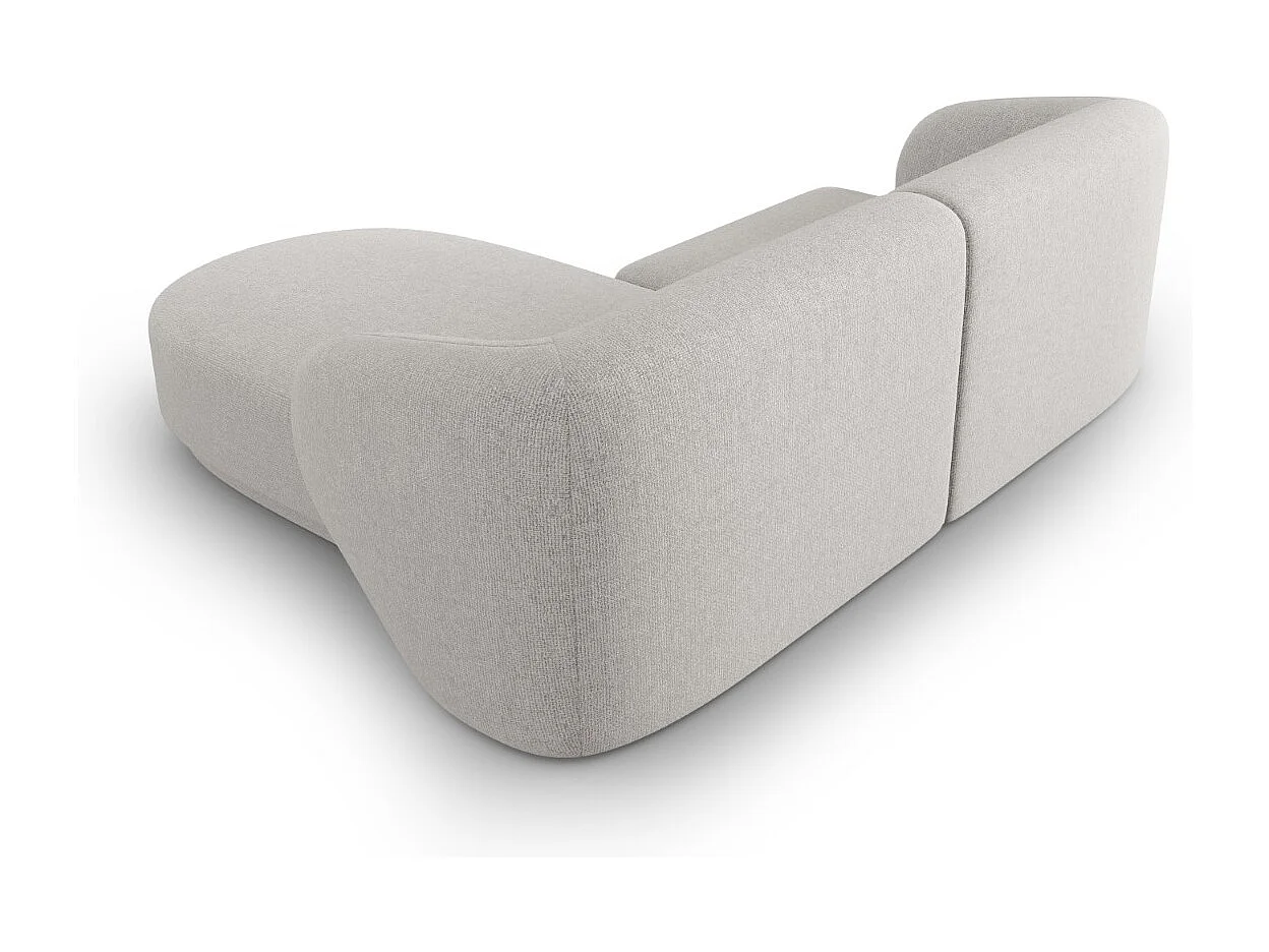 CXL by Christian Lacroix - Canapé d'angle droit modulable "Lionel" 3 places en chenille argent chiné - 188x155x74cm