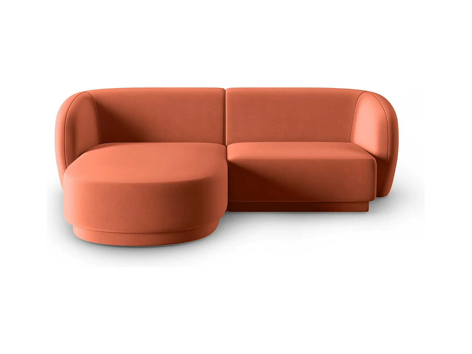 CXL by Christian Lacroix - Sofá modular de canto esquerdo "Lionel" 3 lugares em veludo coral - 188x155x74cm