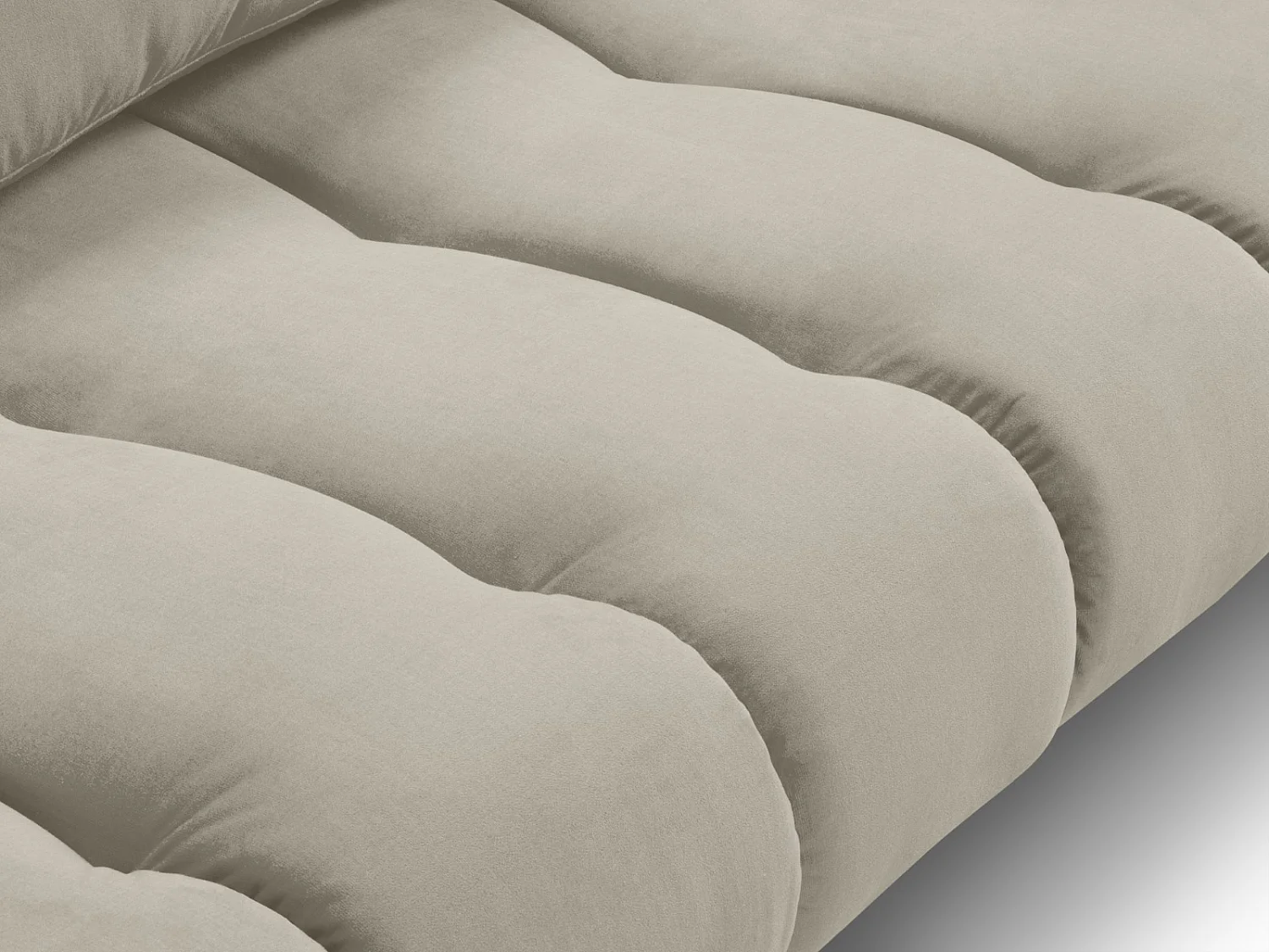 Cosmopolitan Design - Linker hoekbank "Hastings" 5 zitplaatsen, Flueel, Beige - 301x216x75cm