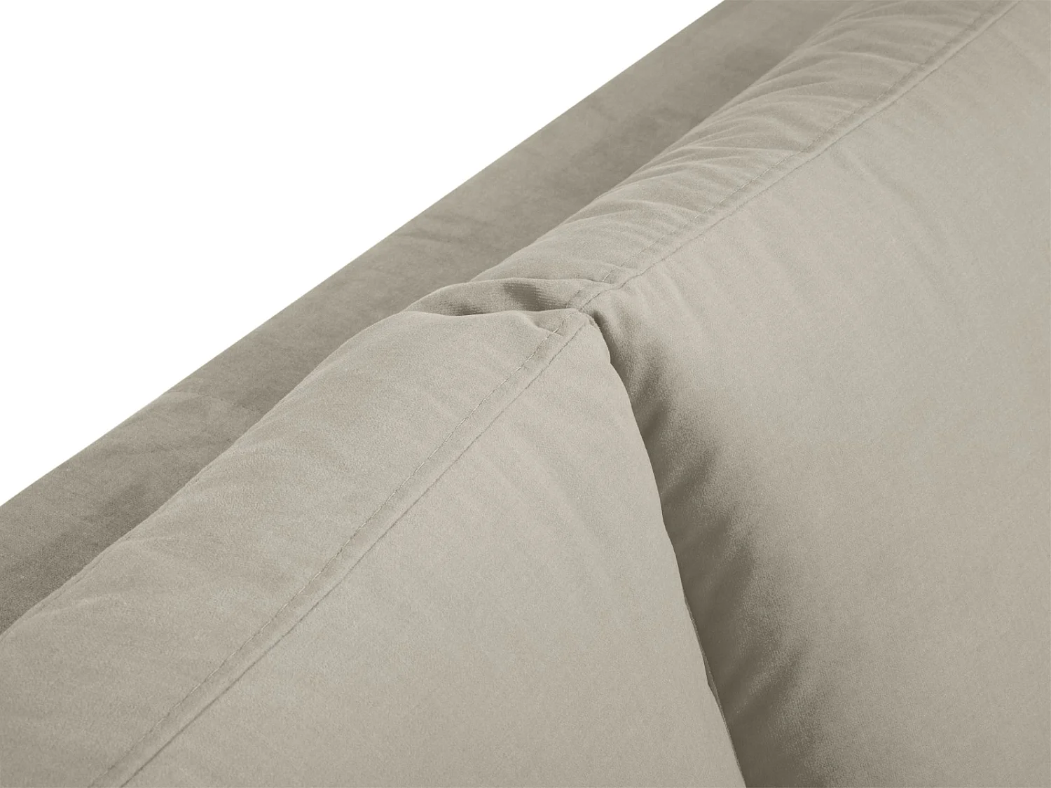 Cosmopolitan Design - Linker hoekbank "Hastings" 5 zitplaatsen, Flueel, Beige - 301x216x75cm