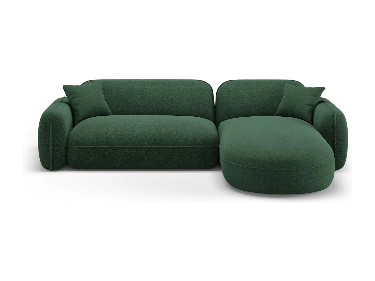 CXL by Christian Lacroix - Sofá esquinero modular derecho "Lucien" 4 plazas de terciopelo verde - 275x165x70cm