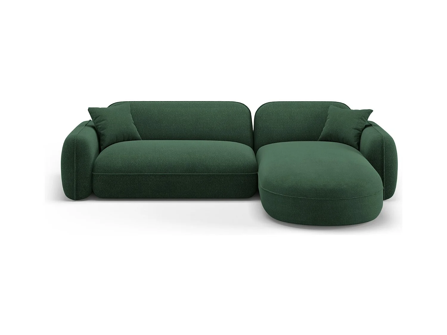 CXL by Christian Lacroix - Sofá modular de canto direito "Lucien" 4 lugares em veludo verde - 275x165x70cm