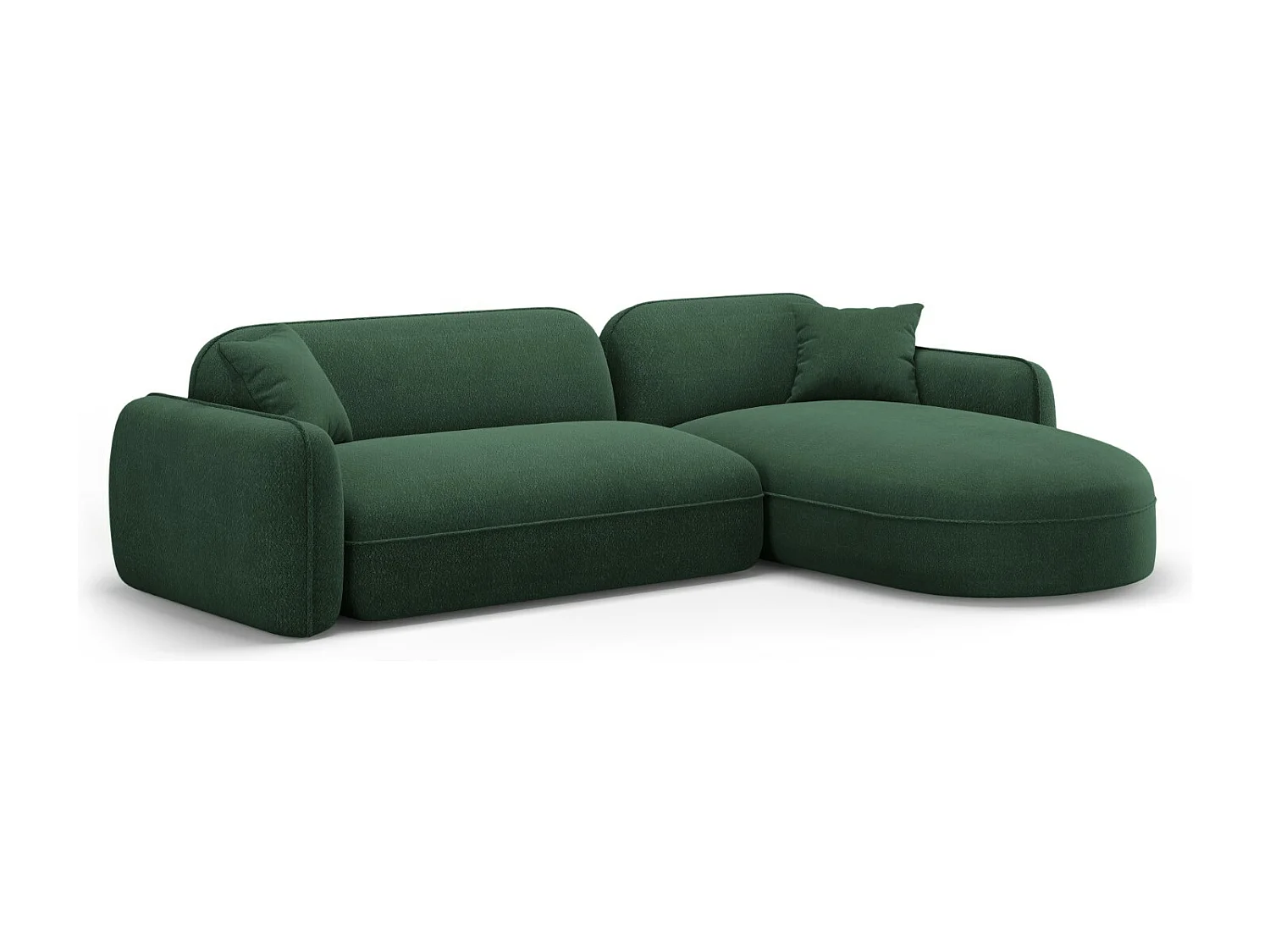 CXL by Christian Lacroix - Sofá esquinero modular derecho "Lucien" 4 plazas de terciopelo verde - 275x165x70cm