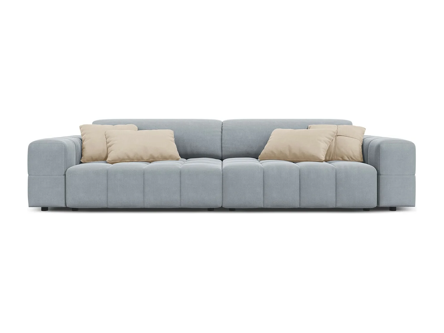 CXL by Christian Lacroix - Bank "Luc" 4 zitplaatsen, Flueel, Lichtblauw - 244x102x70cm