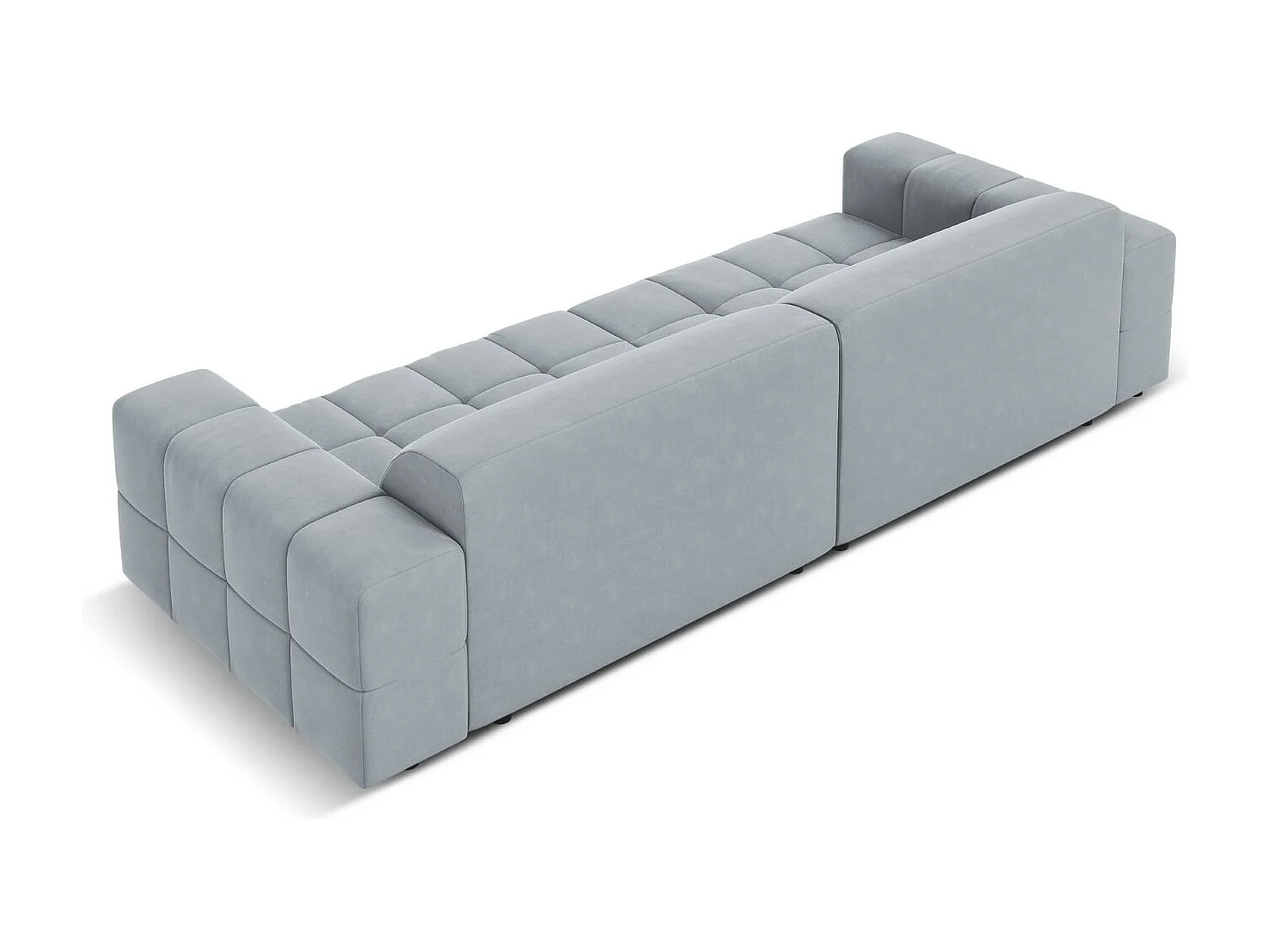 CXL by Christian Lacroix - Bank "Luc" 4 zitplaatsen, Flueel, Lichtblauw - 244x102x70cm