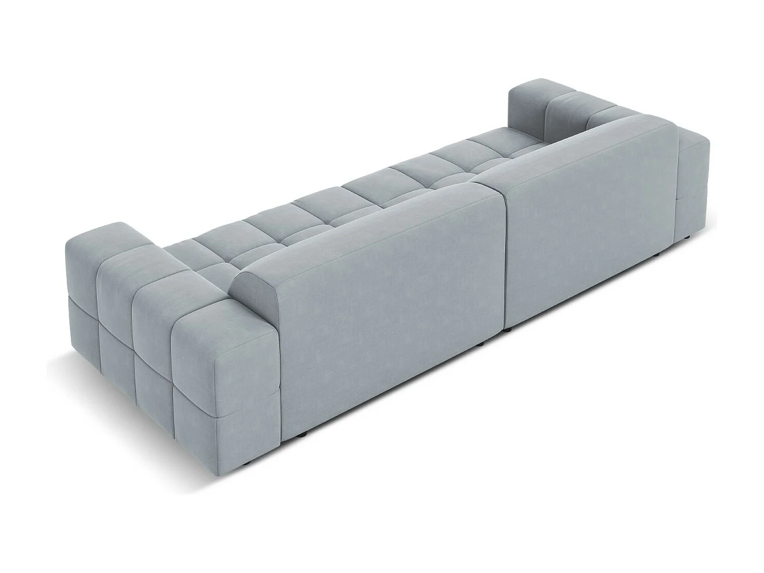 CXL by Christian Lacroix - Bank "Luc" 4 zitplaatsen, Flueel, Lichtblauw - 244x102x70cm