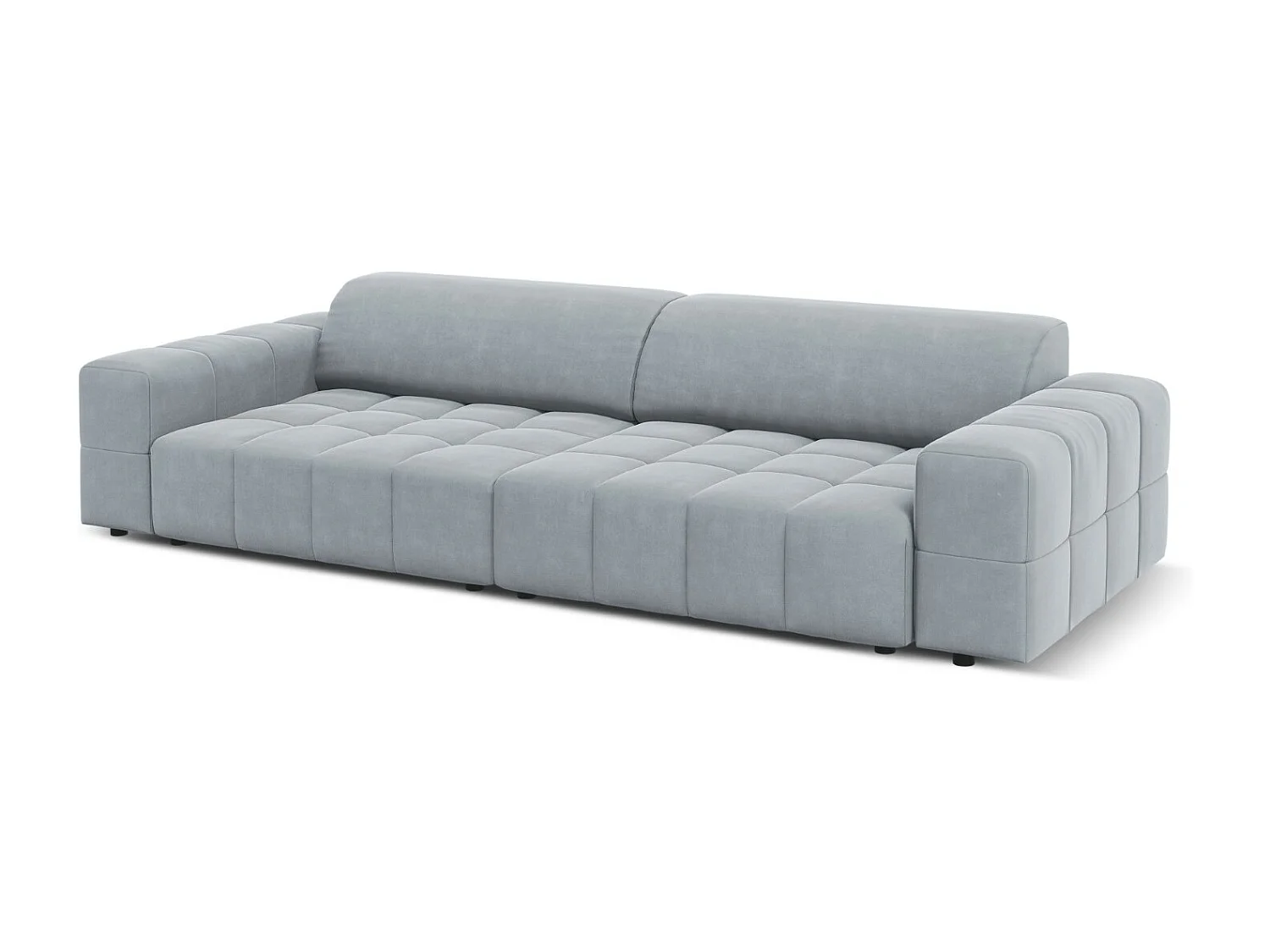 CXL by Christian Lacroix - Bank "Luc" 4 zitplaatsen, Flueel, Lichtblauw - 244x102x70cm