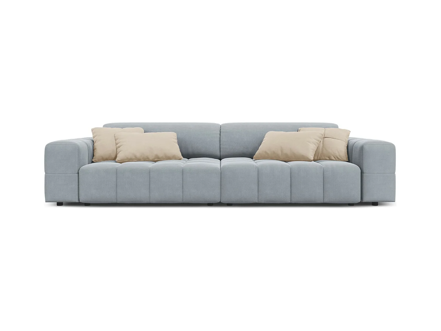CXL by Christian Lacroix - Canapé "Luc" 4 places en velours bleu clair - 244x102x70cm