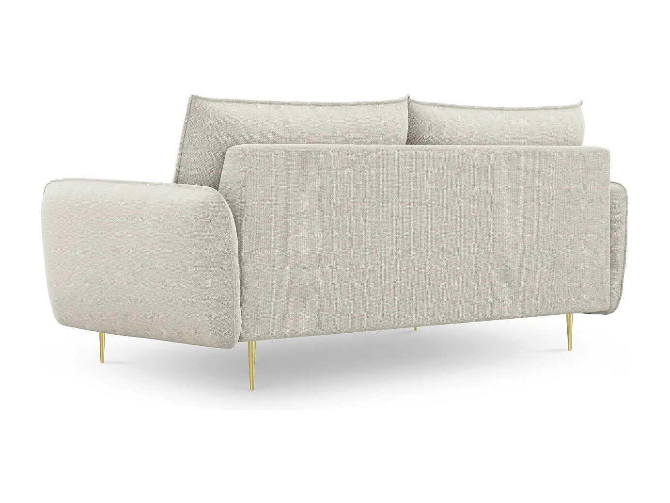 Cosmopolitan Design - Bank "Vienna" 3 zitplaatsen, Structurele stof, Lichtbeige - 200x92x95cm