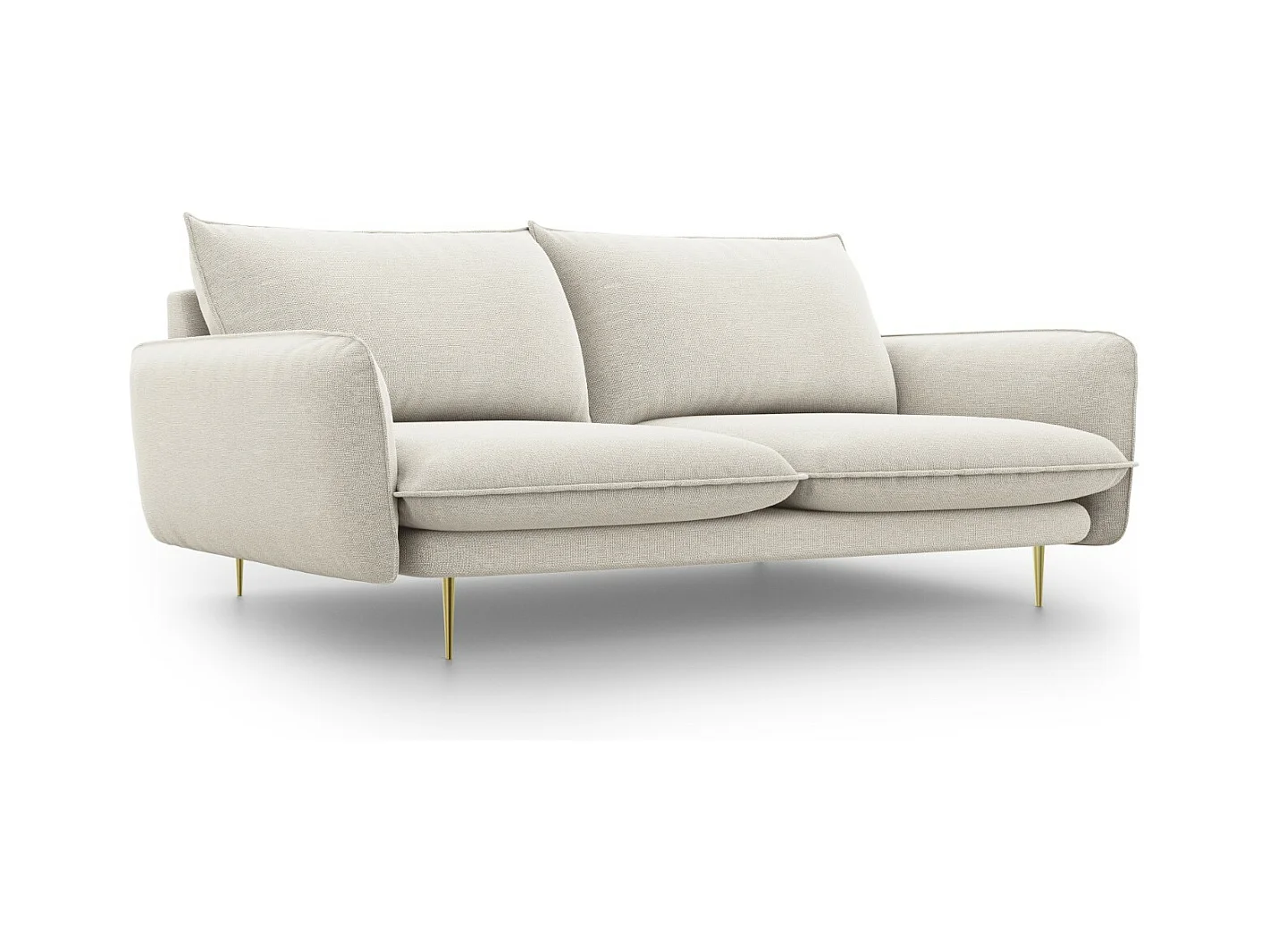 Cosmopolitan Design - Sofa, "Vienna" 3 miejsca tkanina strukturalna, beż jasny - 200x92x95cm