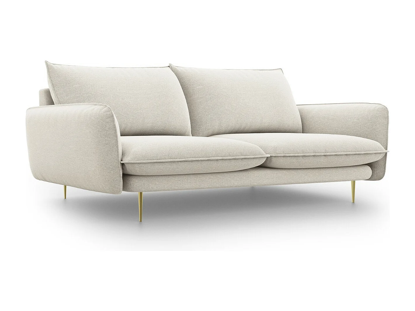 Cosmopolitan Design - Sofá "Vienna" 3 lugares em tecido estrutural bege claro - 200x92x95cm