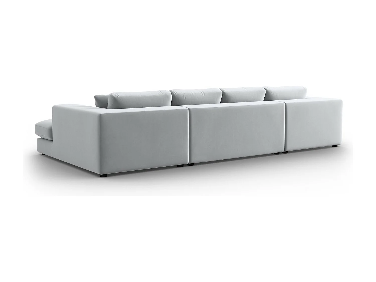 CXL by Christian Lacroix - Sofá panorámico "Tendance" 5 plazas de terciopelo gris claro - 344x170x72cm