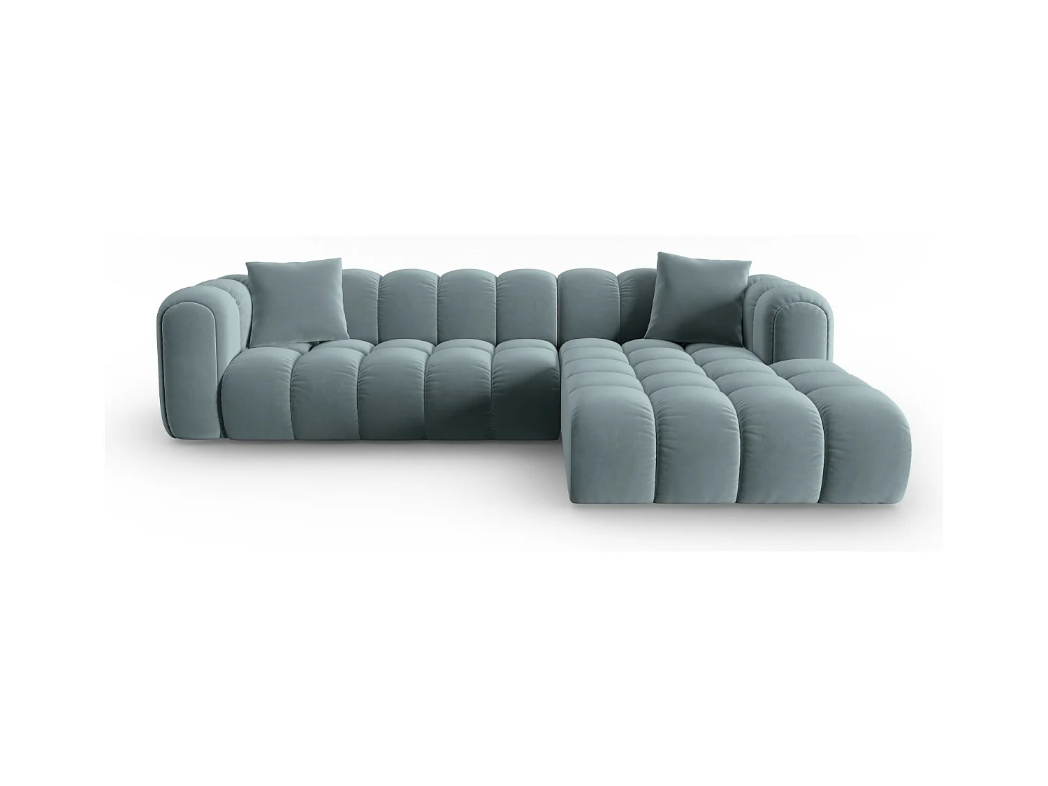 CXL by Christian Lacroix - Modulaire hoekbank rechts "Clotilde" 4 zitplaatsen, Flueel, Lichtblauw - 306x190x70cm
