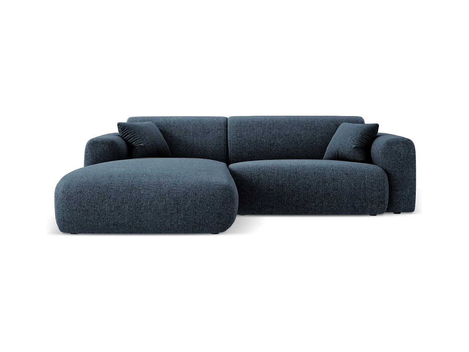 Cosmopolitan Design - Linker hoekbank "Nolio" 4 zitplaatsen, Chenille, Koningsblauw - 235x170x72cm
