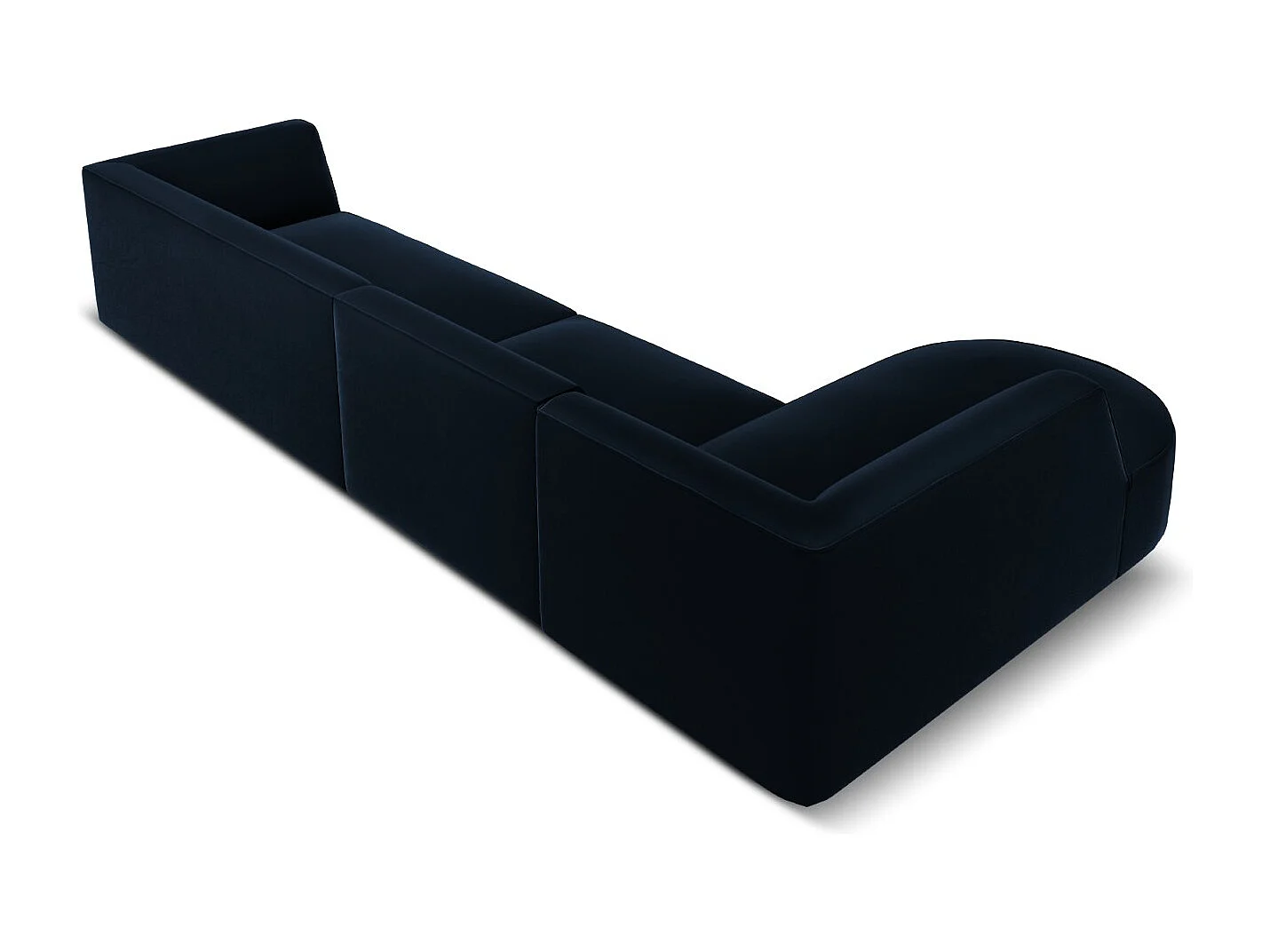 CXL by Christian Lacroix - Linker hoekbank "Charles" 5 zitplaatsen, Flueel, Donkerblauw - 366x180x69cm