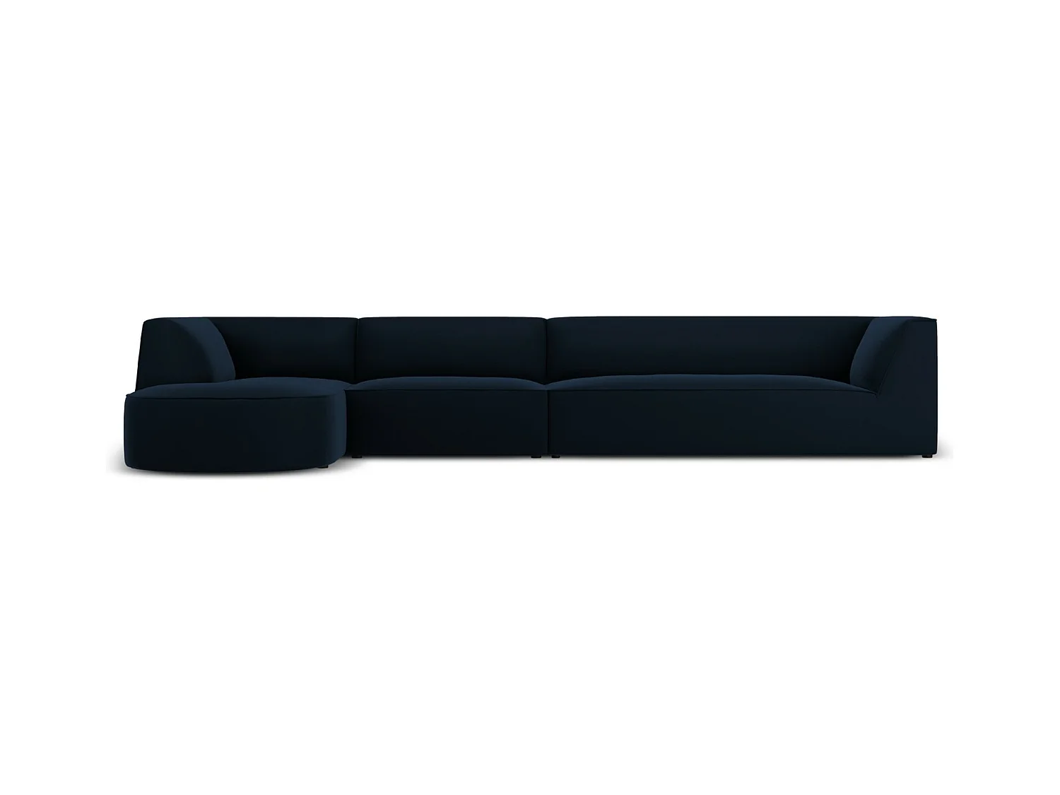 CXL by Christian Lacroix - Linker hoekbank "Charles" 5 zitplaatsen, Flueel, Donkerblauw - 366x180x69cm