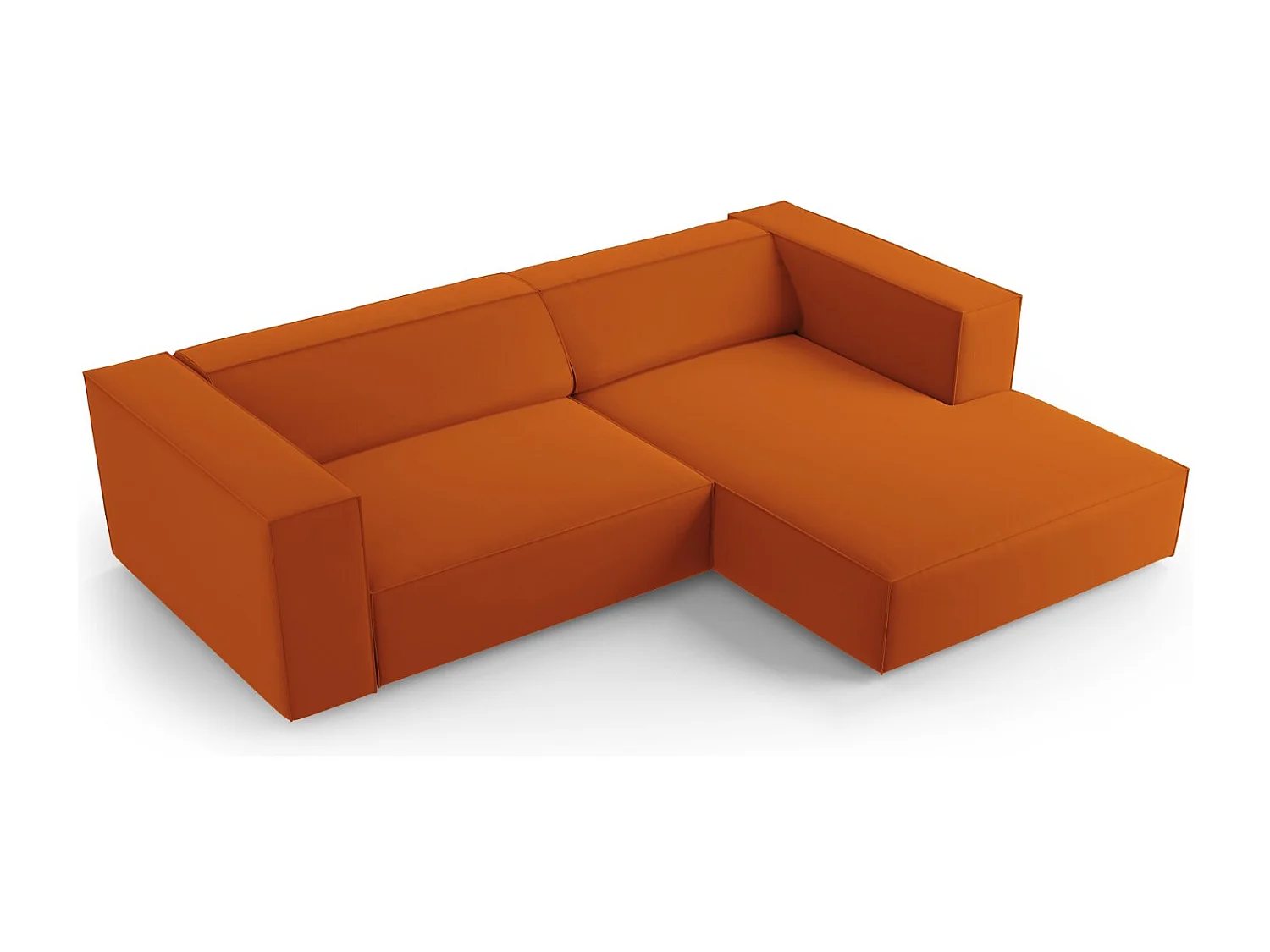 Cosmopolitan Design - 3-Sitzer Ecksofa rechts "Arendal" aus Samt terrakotta - 224x166x70cm