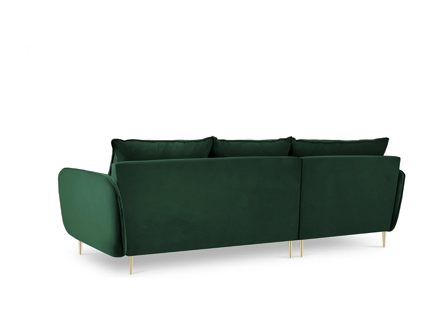 Cosmopolitan Design - Canapé d'angle gauche "Vienna" 5 places en velours vert bouteille - 255x170x95cm