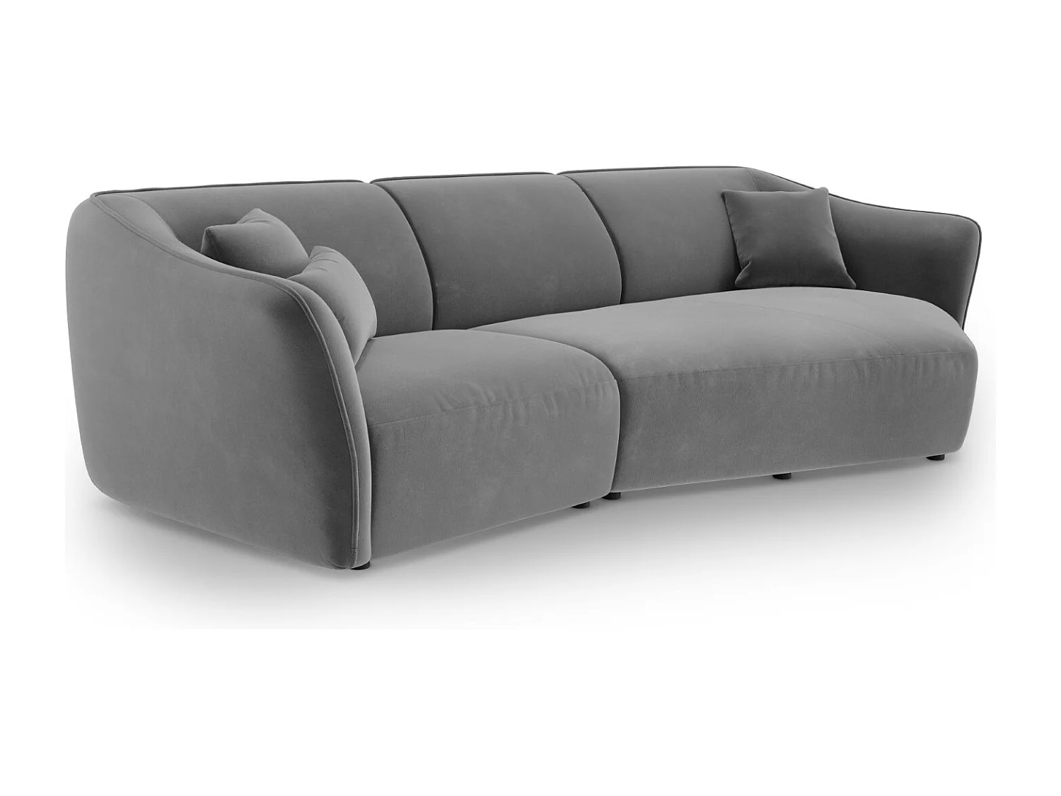 Cosmopolitan Design - Divano angolare modulare destro "Tokyo" 5 posti in velluto grigio chiaro - 292x138x79cm