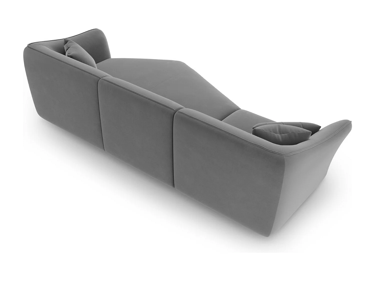 Cosmopolitan Design - Divano angolare modulare destro "Tokyo" 5 posti in velluto grigio chiaro - 292x138x79cm