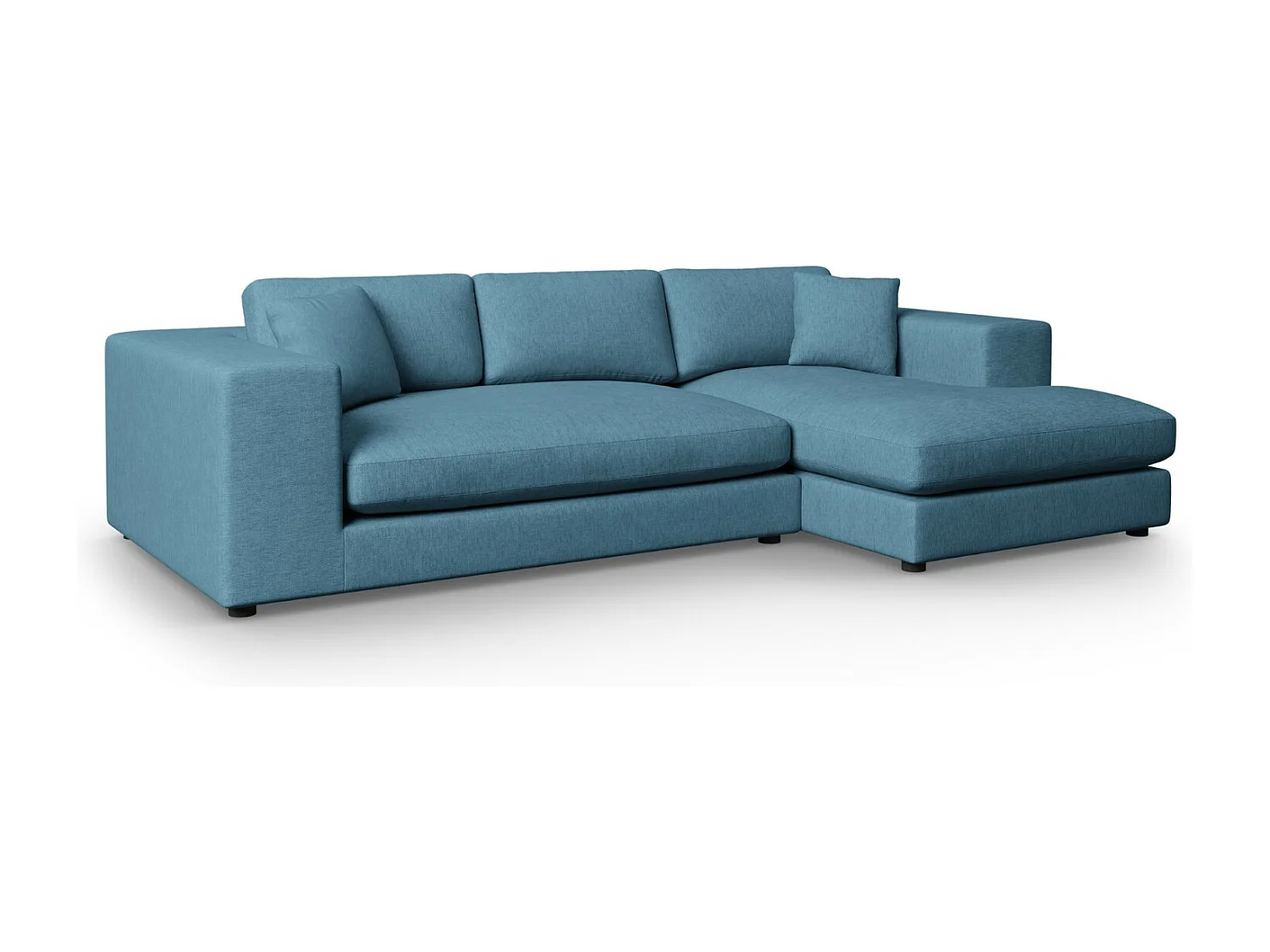 CXL by Christian Lacroix - Rechter hoekbank "Tendance" 5 zitplaatsen, Structurele stof, Blauw - 282x174x72cm