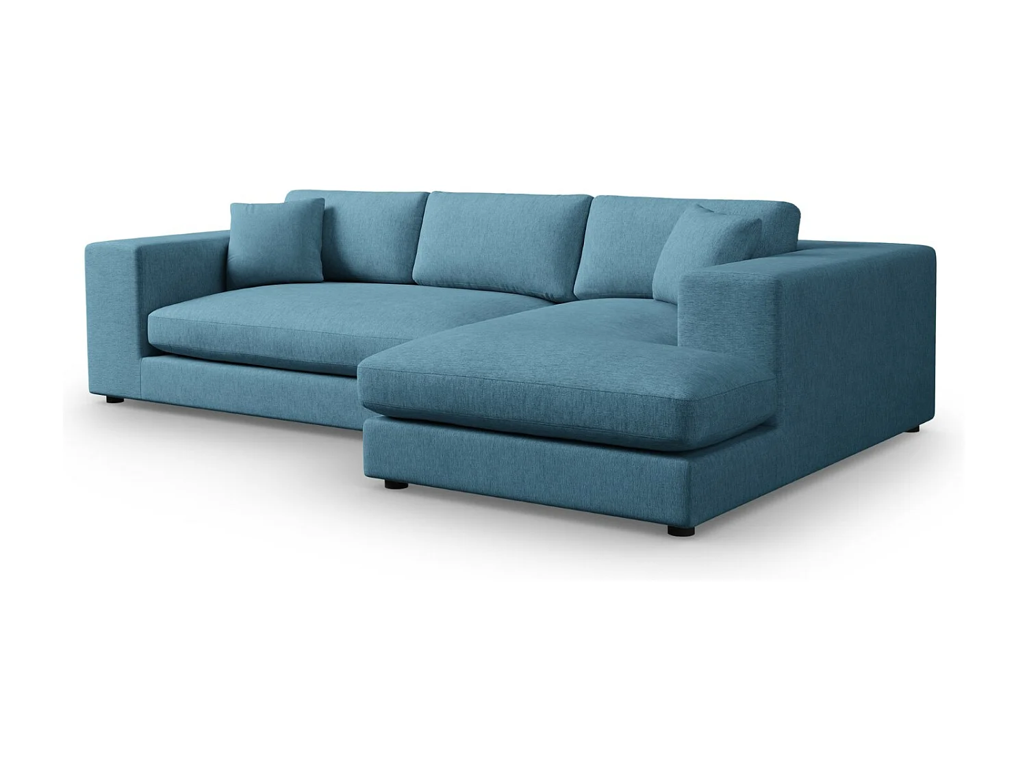 CXL by Christian Lacroix - Rechter hoekbank "Tendance" 5 zitplaatsen, Structurele stof, Blauw - 282x174x72cm