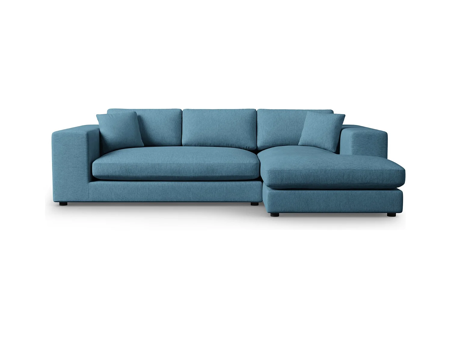 CXL by Christian Lacroix - Rechter hoekbank "Tendance" 5 zitplaatsen, Structurele stof, Blauw - 282x174x72cm