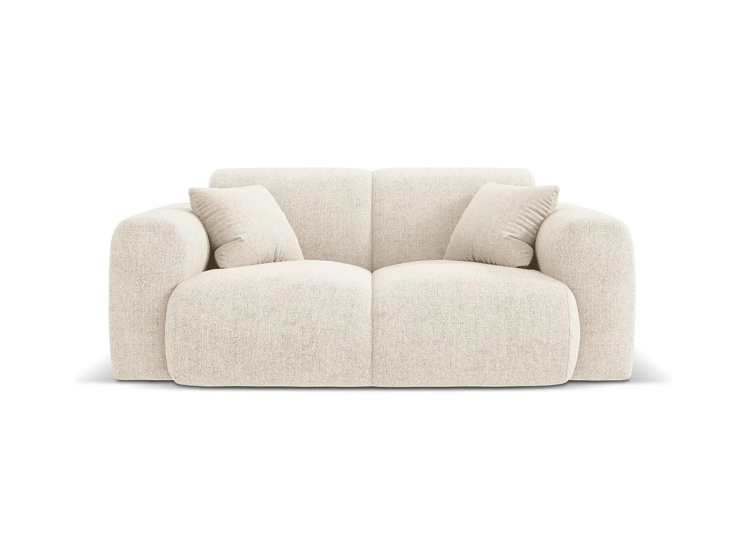 Cosmopolitan Design - Bank "Nolio" 2 zitplaatsen, Chenille, Lichtbeige - 170x95x72cm