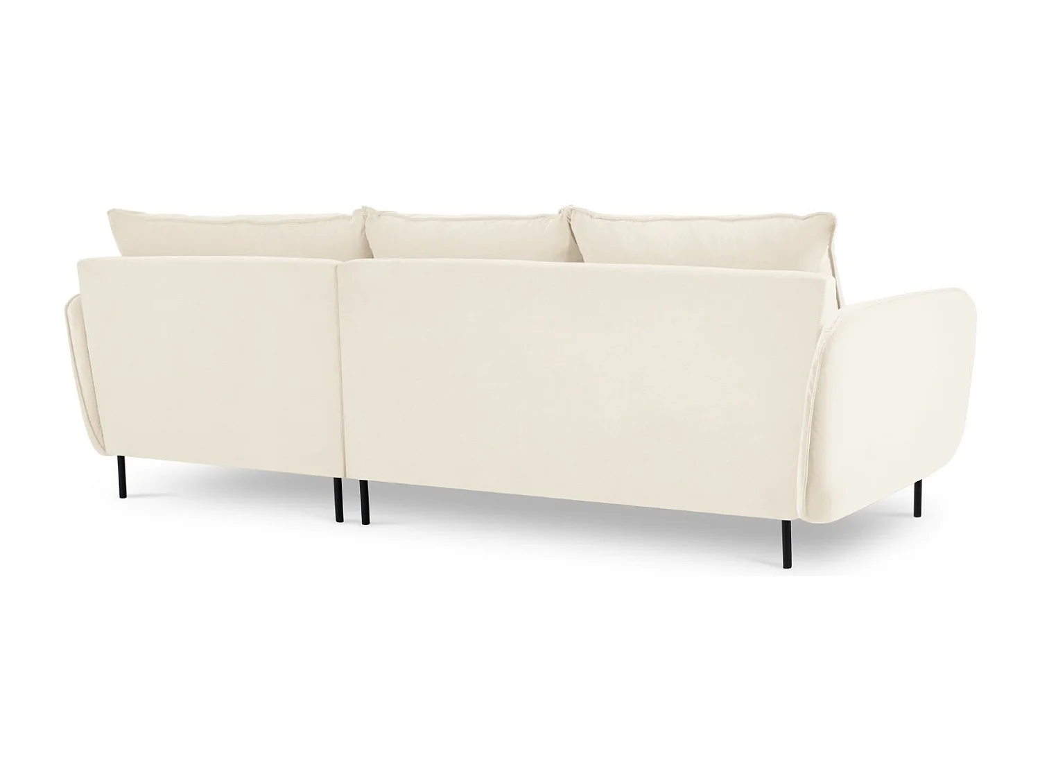 Cosmopolitan Design - Rechter hoekbank "Vienna" 5 zitplaatsen, Flueel, Lichtbeige - 255x170x95cm
