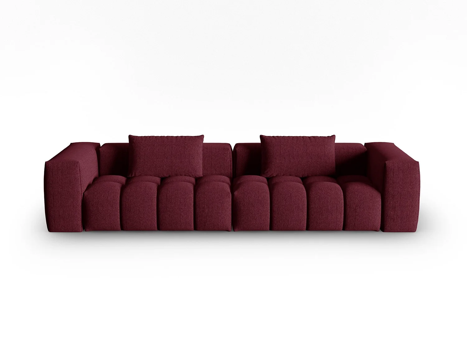 CXL by Christian Lacroix - Divano modulare "Lorella" 5 posti in tessuto strutturato bordeaux - 290x85x70cm