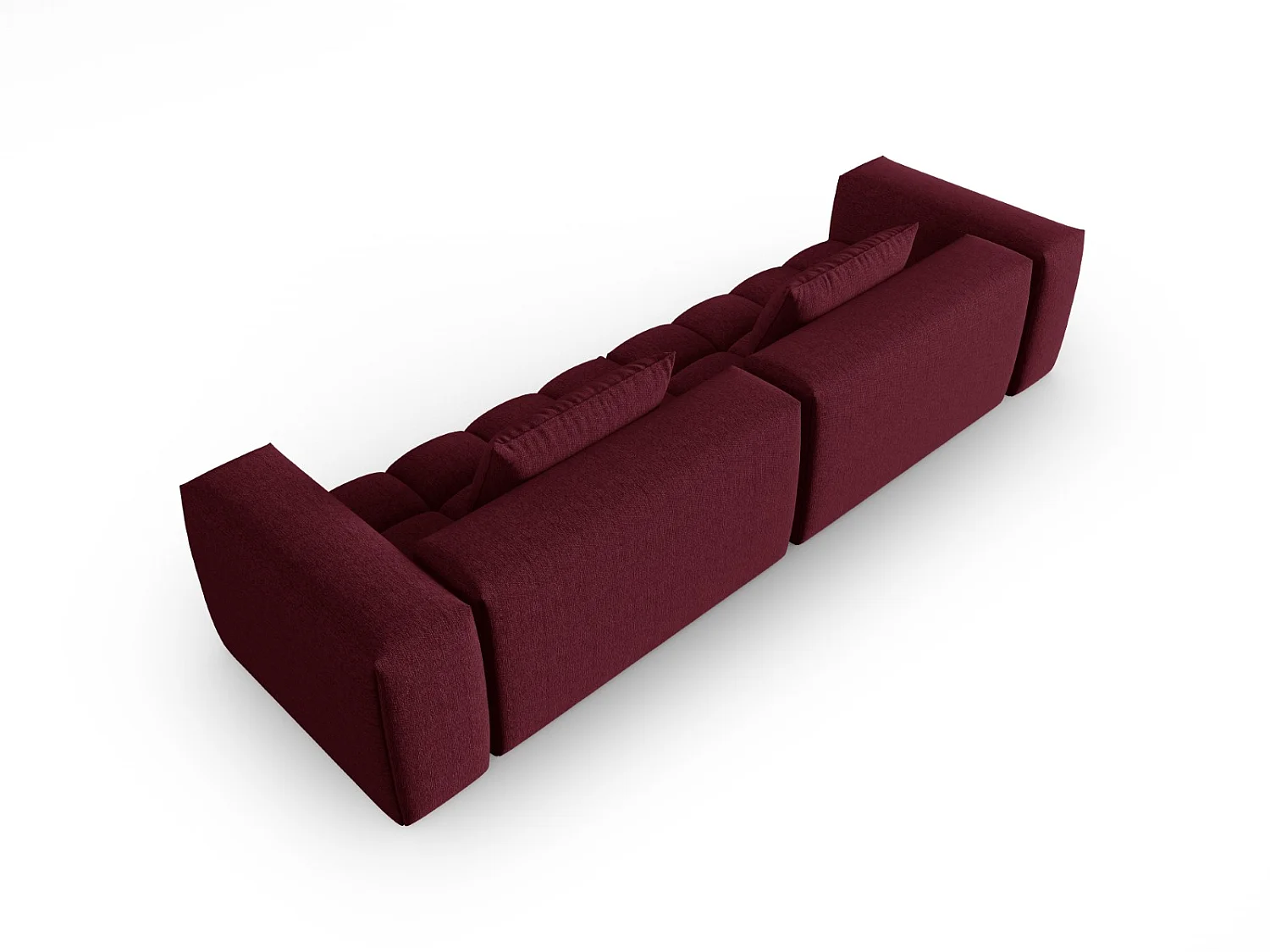 CXL by Christian Lacroix - Sofá modular "Lorella" 5 lugares em tecido estrutural bordeaux - 290x85x70cm