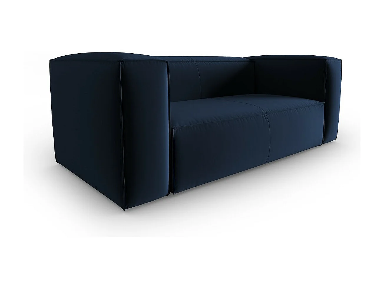 Cosmopolitan Design - Sofá "Mackay" 2 lugares em veludo azul real - 150x94x73cm