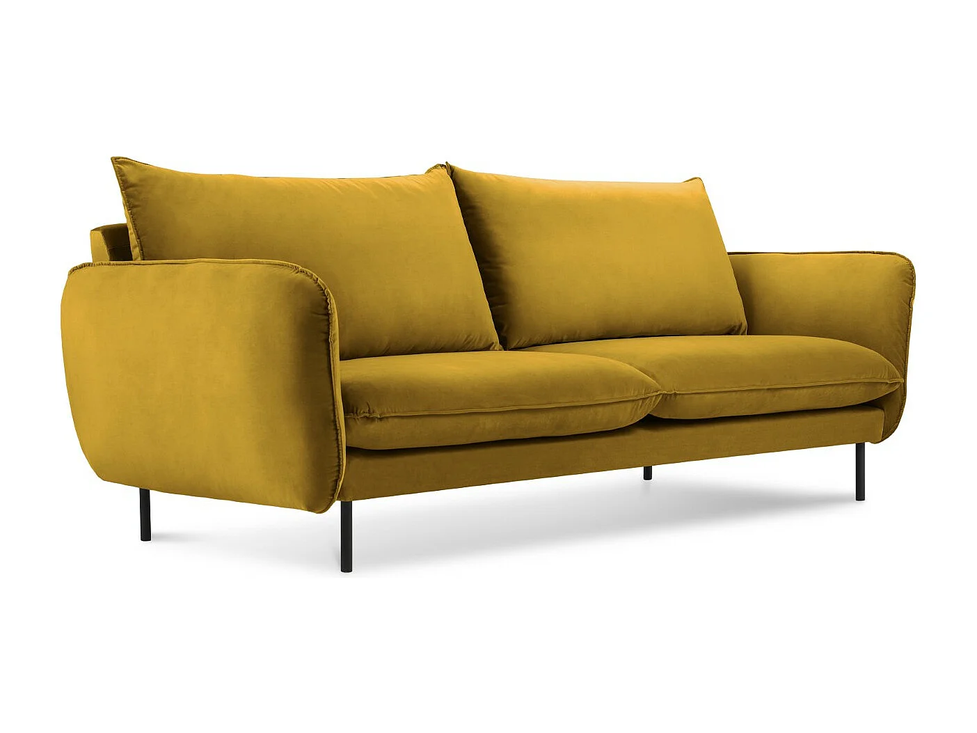 Cosmopolitan Design - Bank "Vienna" 2 zitplaatsen, Flueel, GEEL - 160x92x95cm